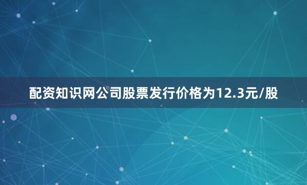 配资知识网公司股票发行价格为12.3元/股