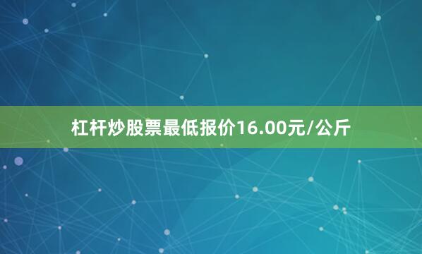 杠杆炒股票最低报价16.00元/公斤